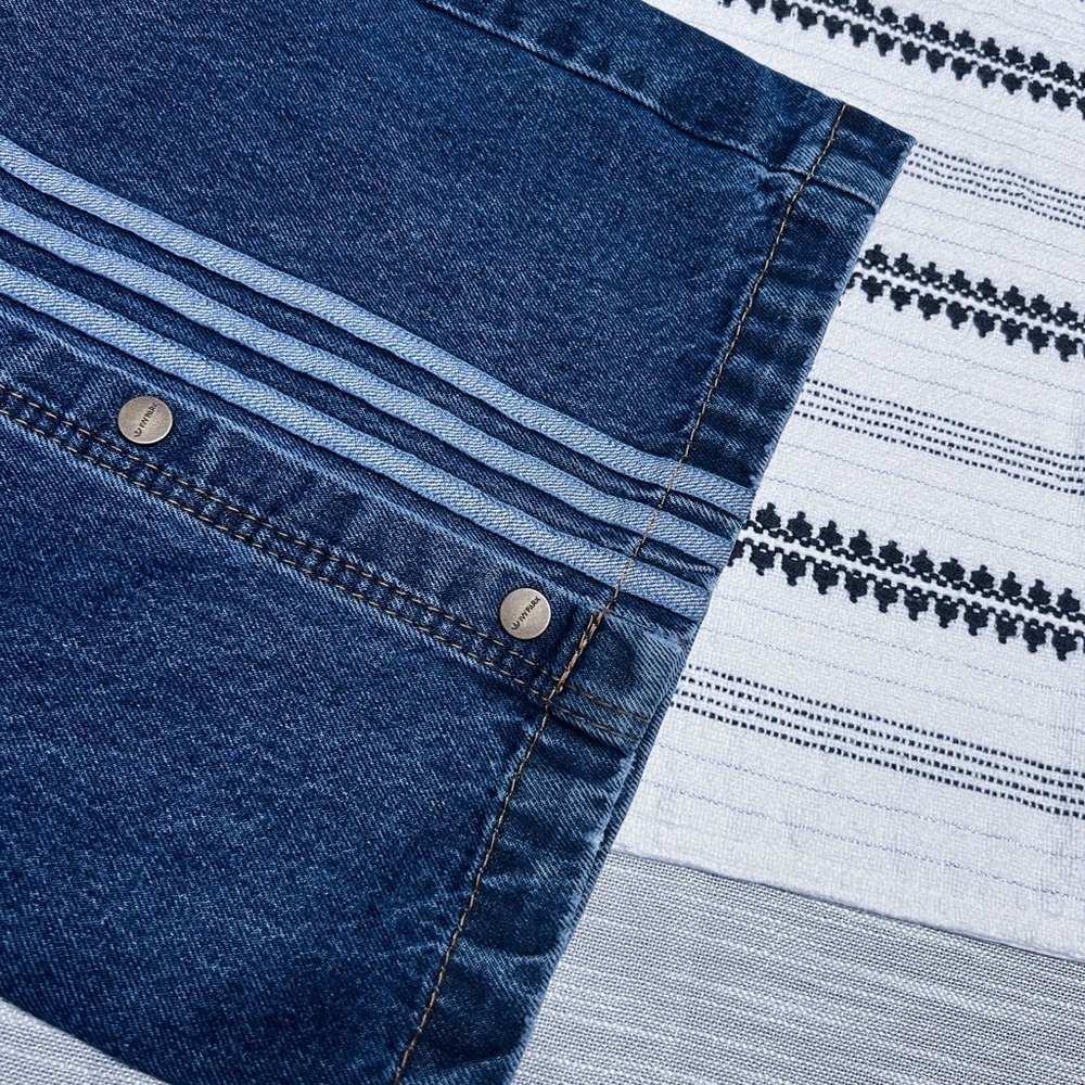 IVY PARK Blue Wide Leg Jeans with White Stripes - Picture 6 of 11